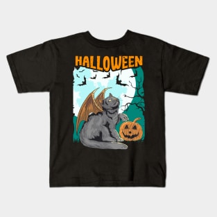 Halloween 2021 Gift For Cat Lover, Spooky And Scary Cat For Halloween Celebration Happy Halloween Day Kids T-Shirt